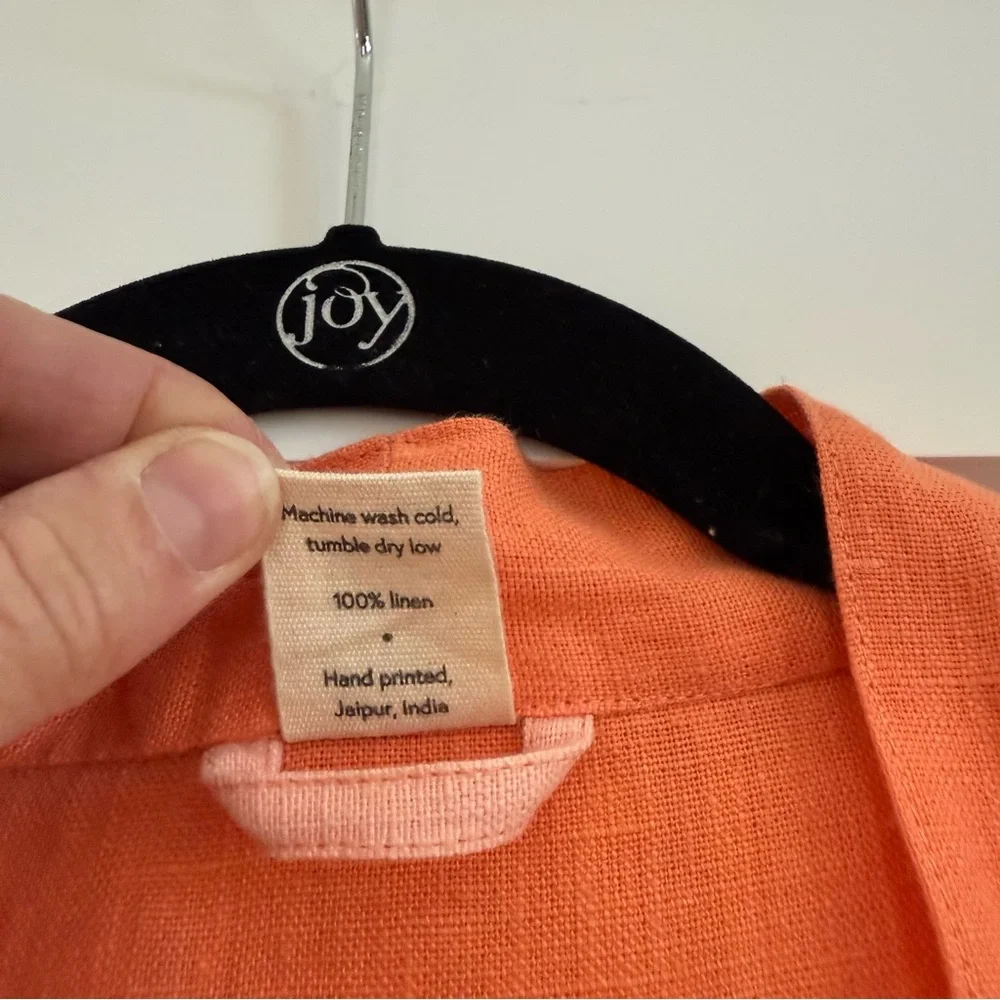 Block Shop Textiles Dot Dash Robe in Apricot XXL-XXXL Petite - Picture 6 of 8